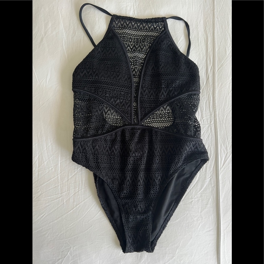 ALove Crochet High Neck One Piece Swimsuit, Small